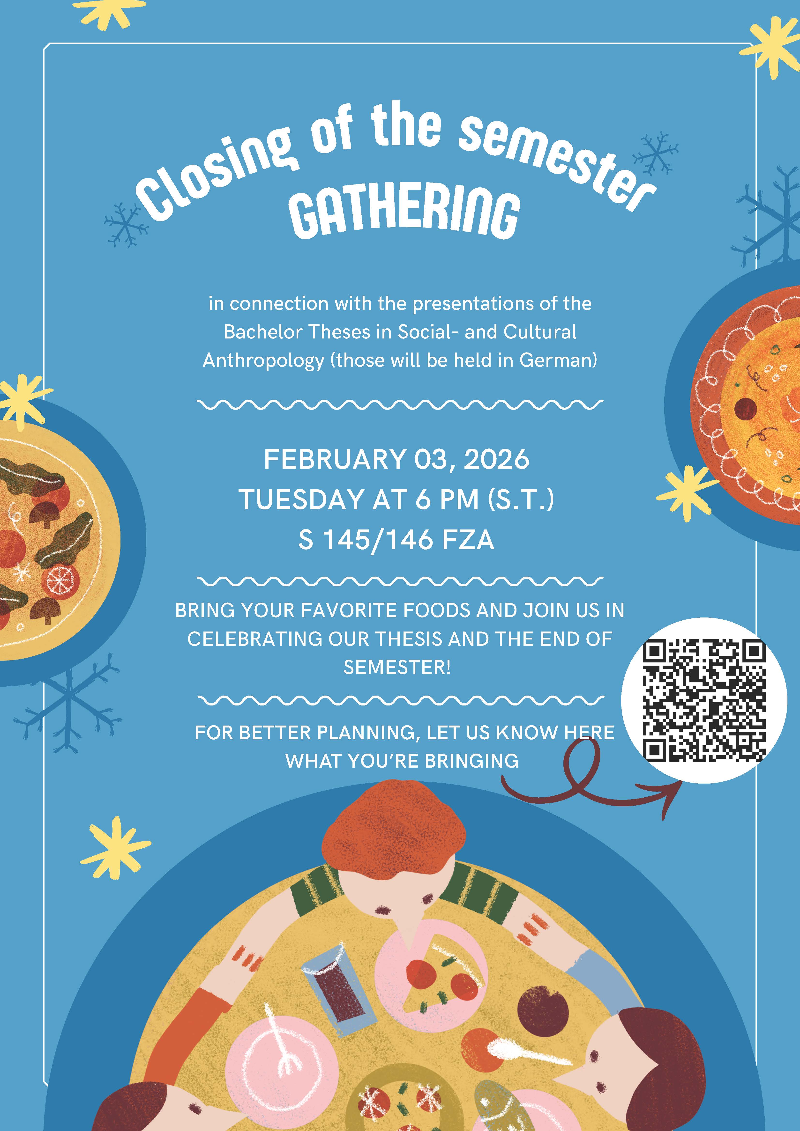 Poster for the Event "Closing of the Semester Gathering"